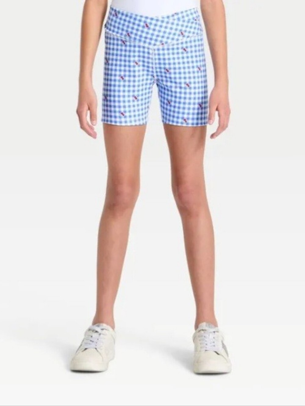 All In Motion Girls' Crossover Waistband Active Bike Shorts